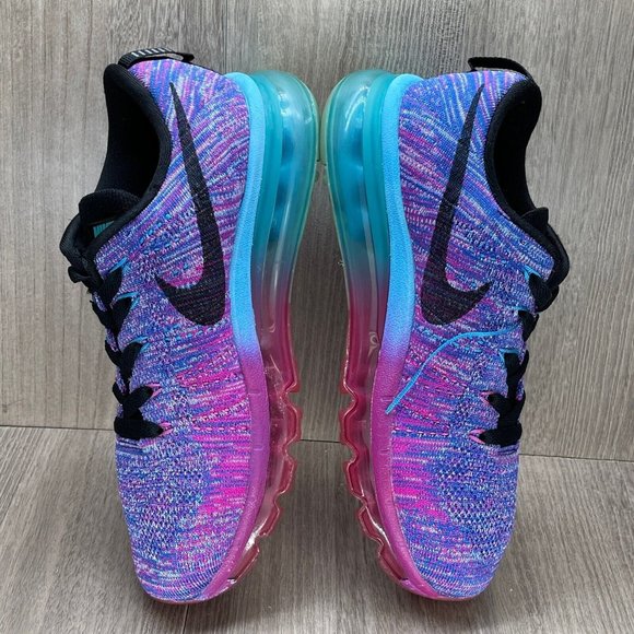 Nike Sneakers Women's Size 7 Flyknit Air Max Athletic Running Ombre Purple Pink - Picture 6 of 10